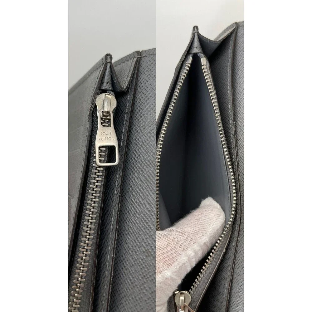 Louis Vuitton Taiga Portefeuille Brazza Wallet Gracier Leather Authentic/94